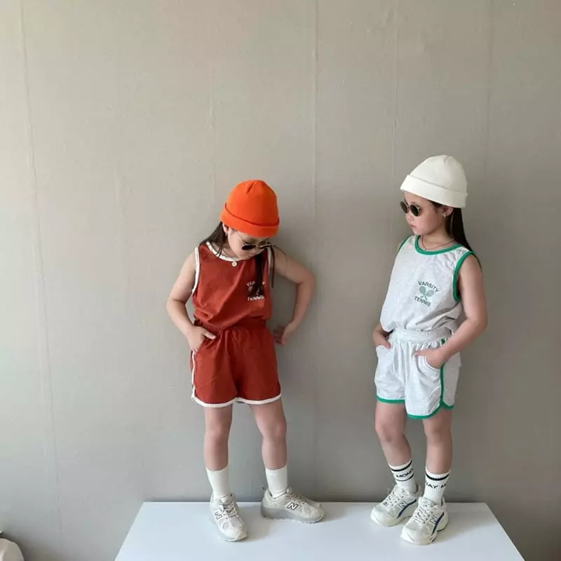 The Grey - Korean Children Fashion - #discoveringself - Runner Top Bottom Set - 2