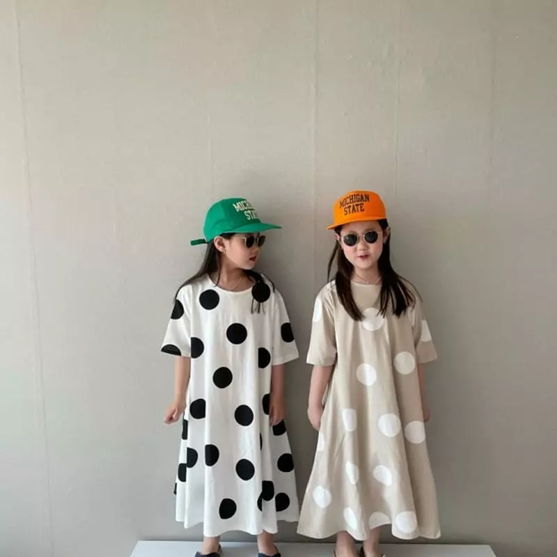 The Grey - Korean Children Fashion - #discoveringself - Dot One-piece - 2