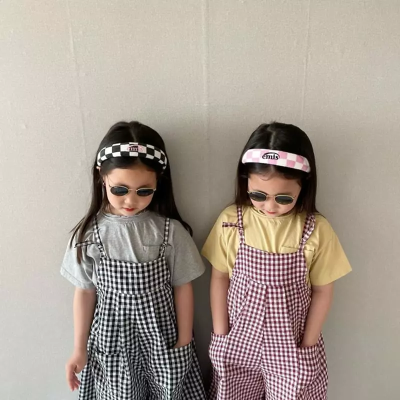 The Grey - Korean Children Fashion - #fashionkids - Check Overalls - 6