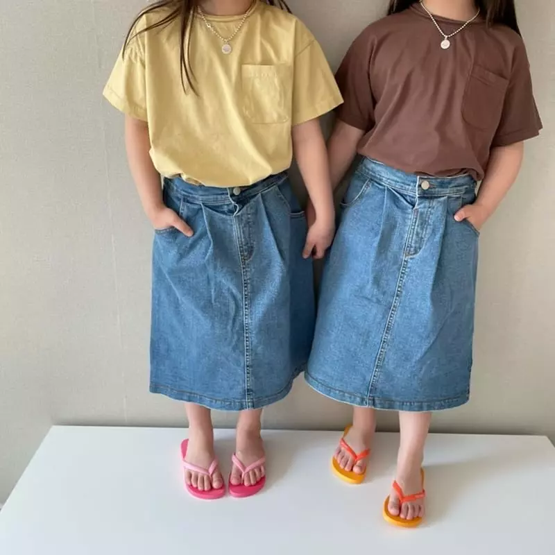 The Grey - Korean Children Fashion - #fashionkids - Pappy Denim Skirt