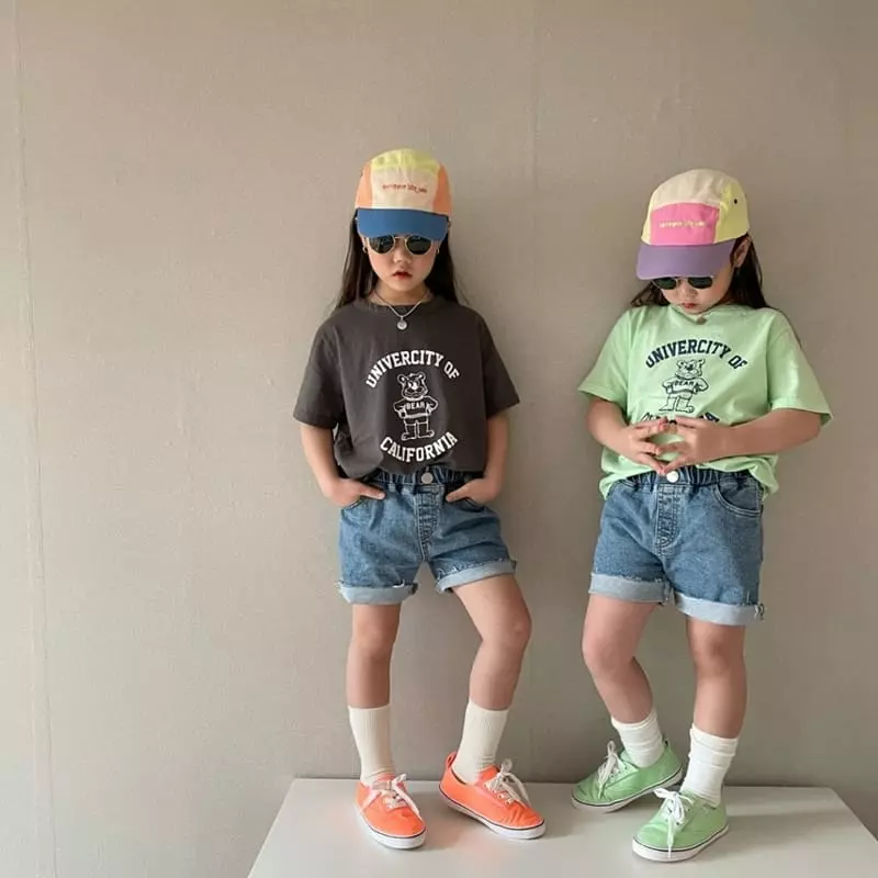 The Grey - Korean Children Fashion - #kidsshorts - Bear Washing Tee - 7