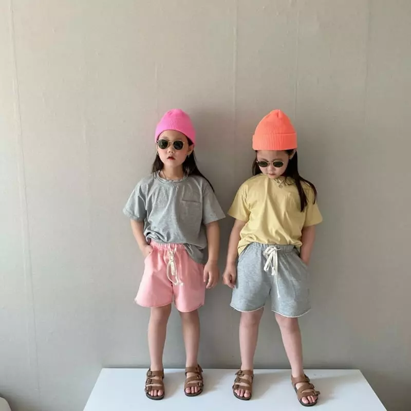 The Grey - Korean Children Fashion - #kidsshorts - Pocket Washing Tee - 5