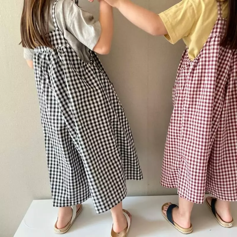 The Grey - Korean Children Fashion - #kidsstore - Check Overalls - 8