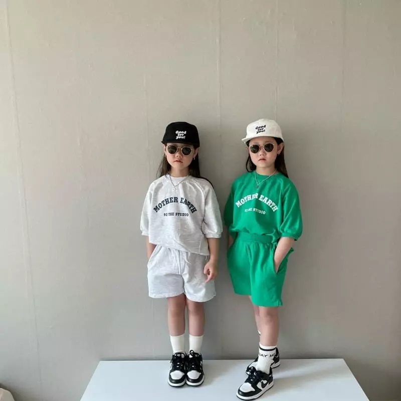 The Grey - Korean Children Fashion - #kidsstore - Half Half Top Bottom Set - 3