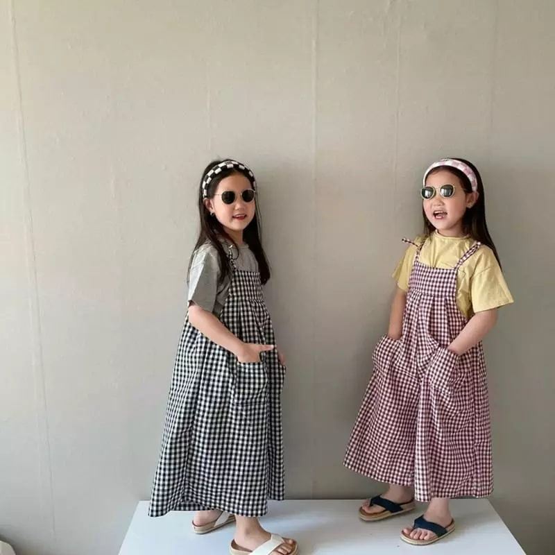 The Grey - Korean Children Fashion - #kidzfashiontrend - Check Overalls - 9