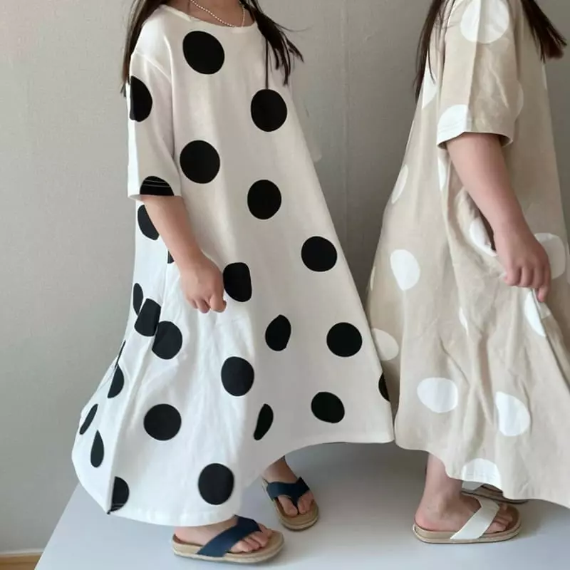 The Grey - Korean Children Fashion - #kidzfashiontrend - Dot One-piece - 6