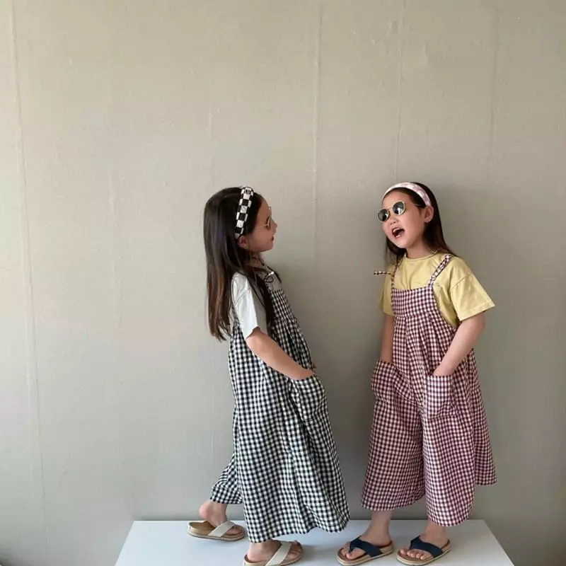 The Grey - Korean Children Fashion - #littlefashionista - Check Overalls - 11