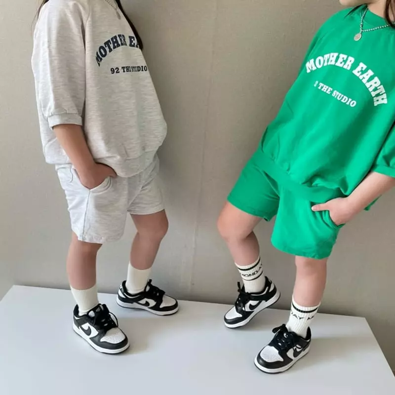The Grey - Korean Children Fashion - #magicofchildhood - Half Half Top Bottom Set - 7