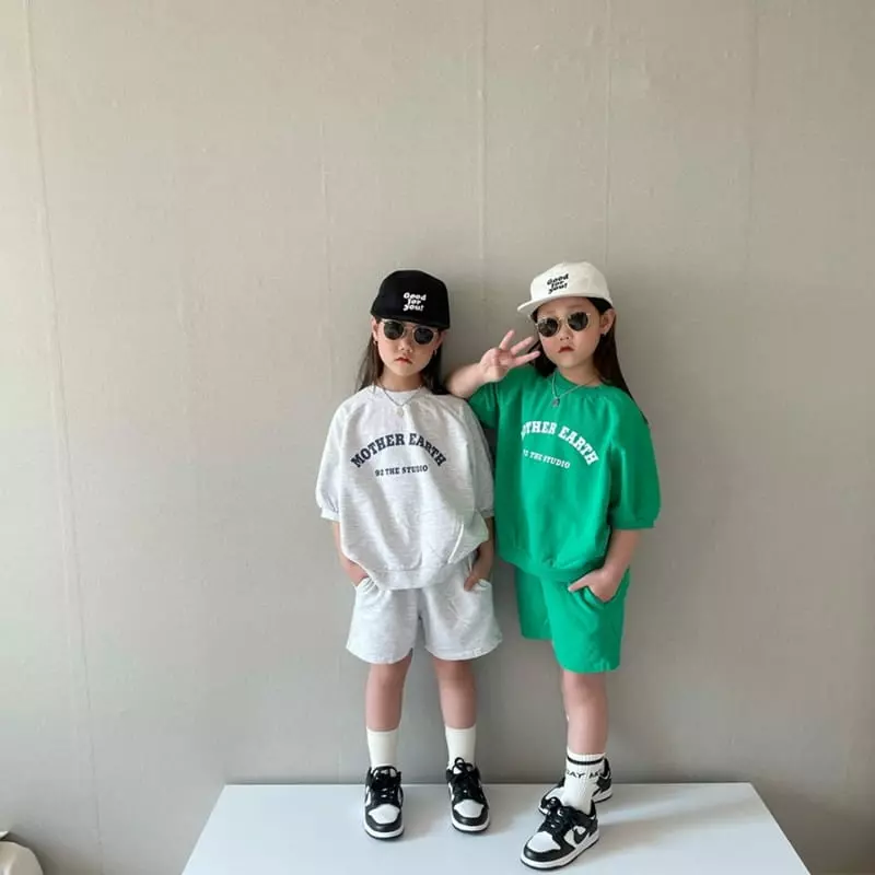 The Grey - Korean Children Fashion - #minifashionista - Half Half Top Bottom Set - 8