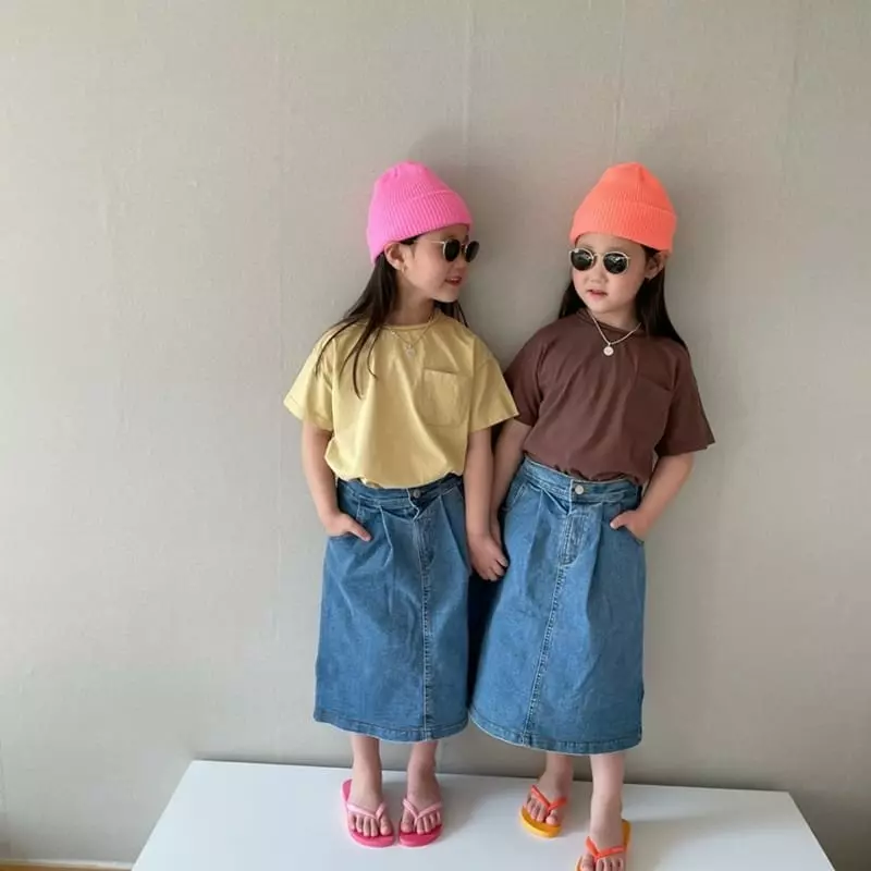 The Grey - Korean Children Fashion - #prettylittlegirls - Pappy Denim Skirt - 9