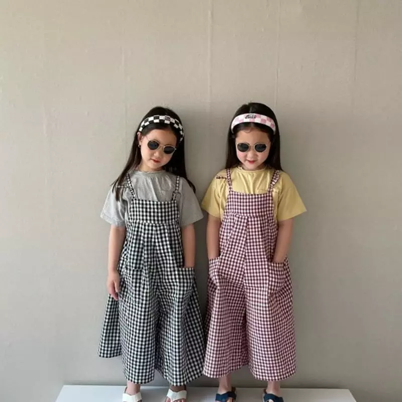 The Grey - Korean Children Fashion - #stylishchildhood - Check Overalls