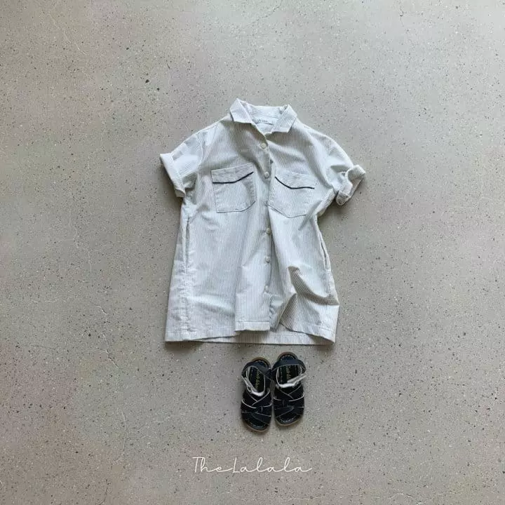 The Lalala - Korean Children Fashion - #kidzfashiontrend - Open Collar One-piece - 4
