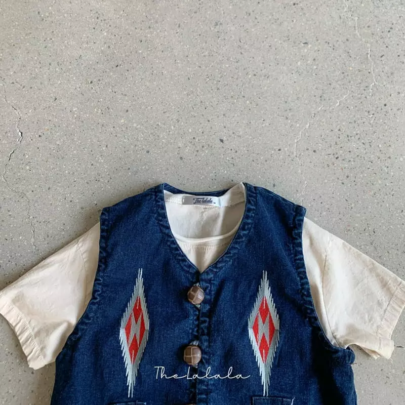 The Lalala - Korean Children Fashion - #minifashionista - Chimayo Embroidery Vest - 4