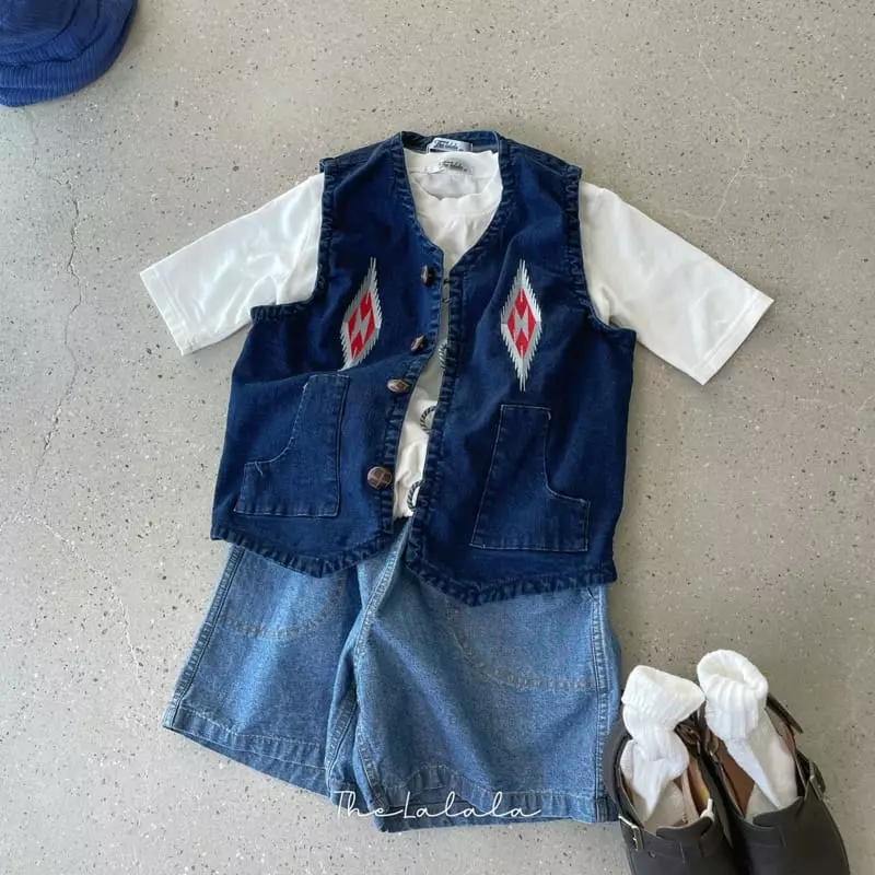 The Lalala - Korean Children Fashion - #toddlerclothing - Chimayo Embroidery Vest - 6