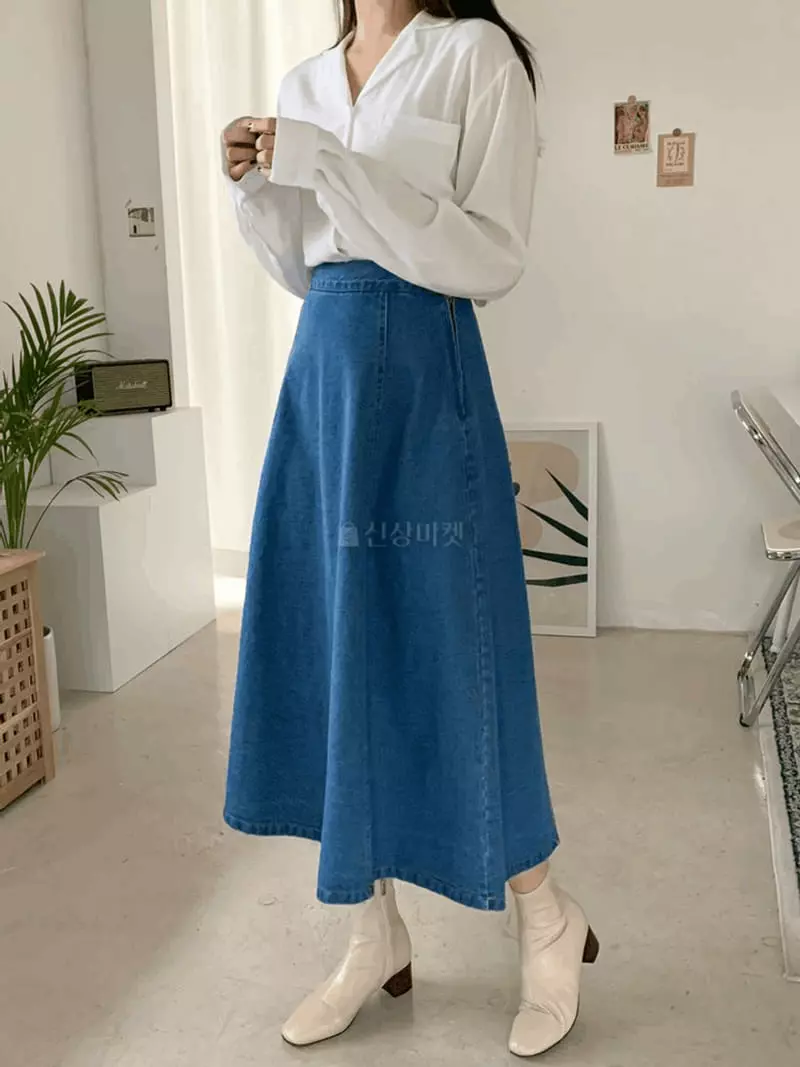 Tomato - Korean Women Fashion - #momslook - Denim Skirt