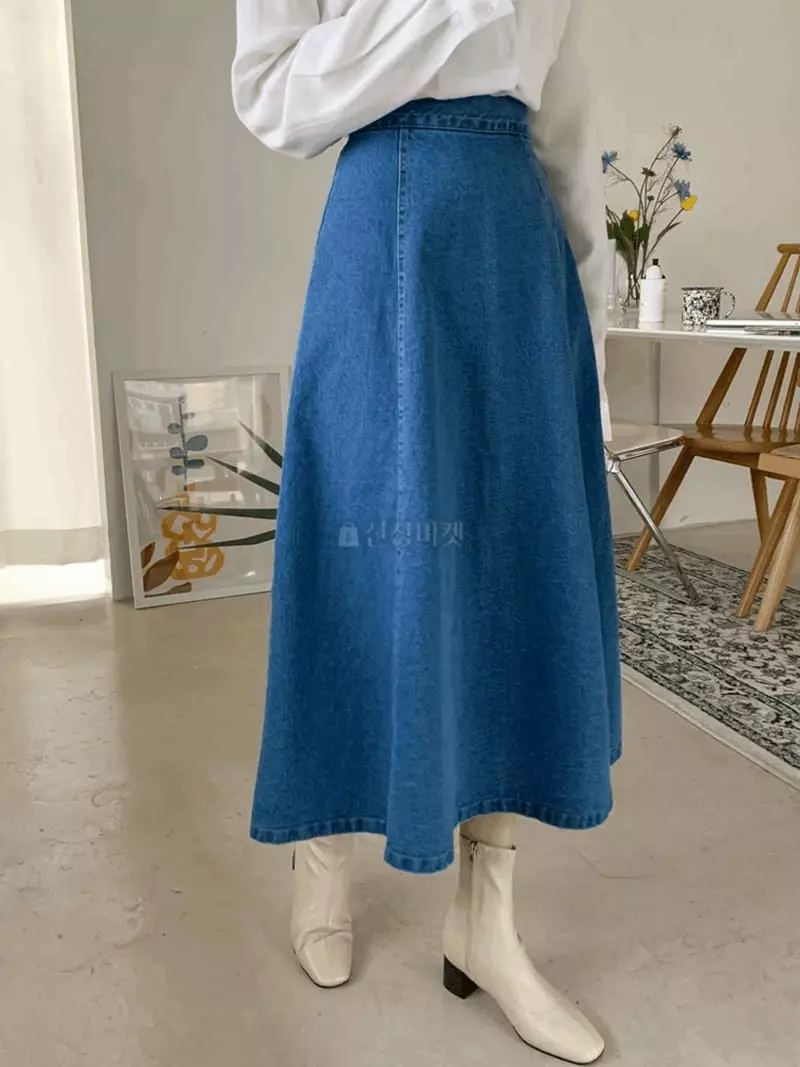 Tomato - Korean Women Fashion - #momslook - Denim Skirt - 3