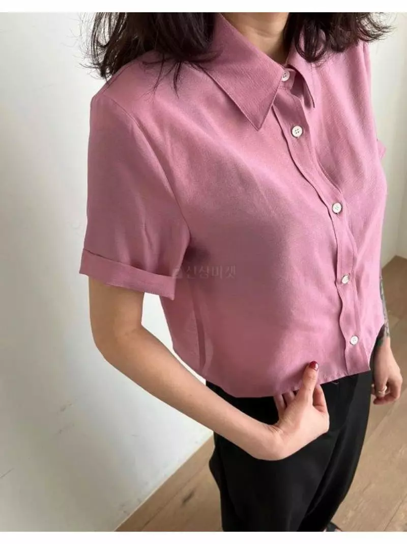 Unbalance - Korean Women Fashion - #momslook - See Through Blouse - 2