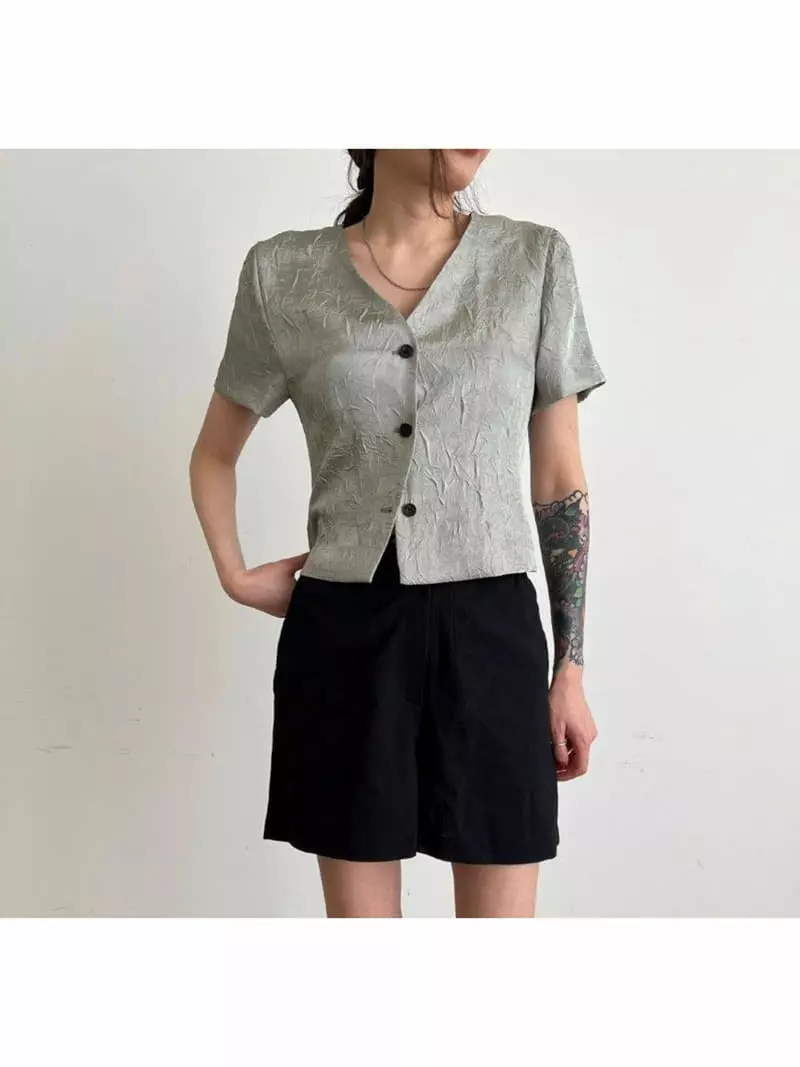 Unbalance - Korean Women Fashion - #momslook - Rinkle Blouse - 3