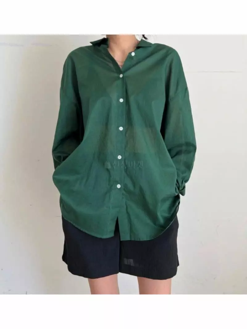 Unbalance - Korean Women Fashion - #romanticstyle - Rain Button Shirt - 2