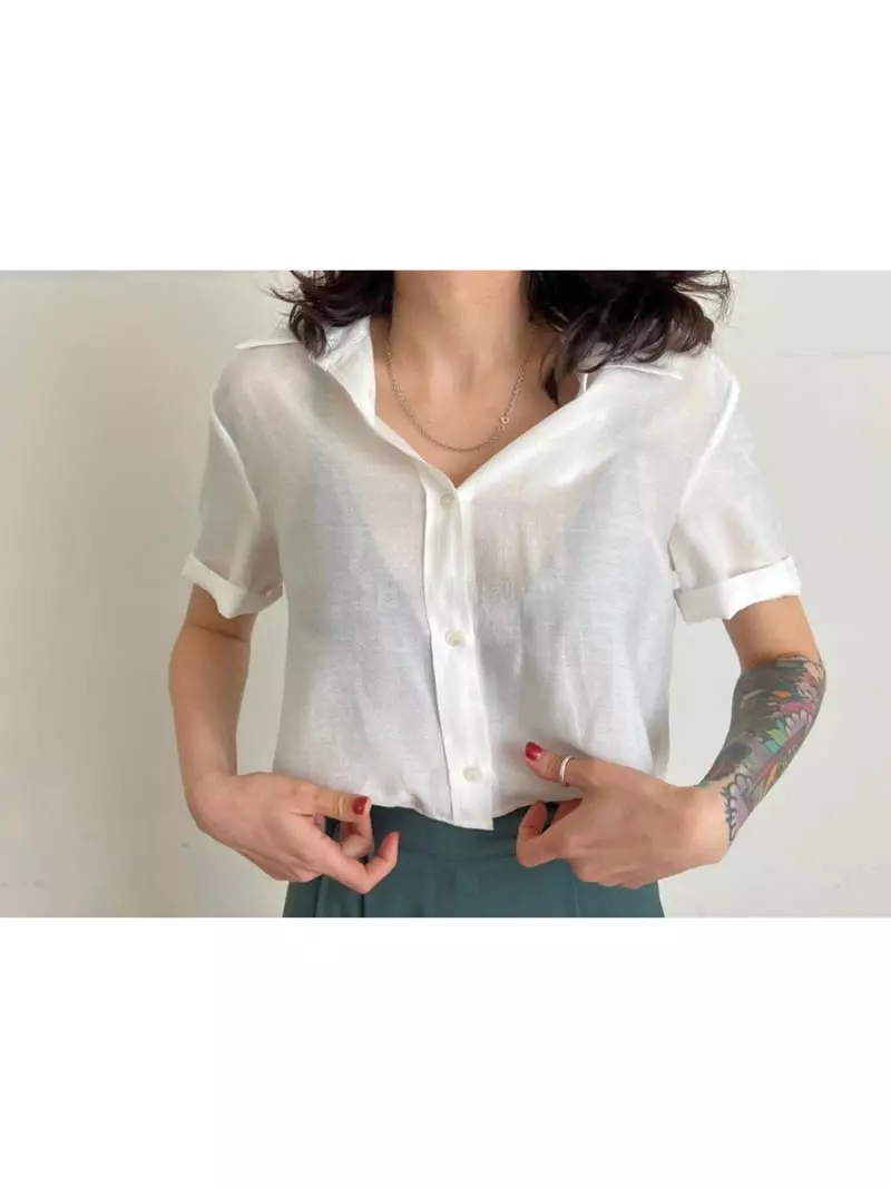 Unbalance - Korean Women Fashion - #thelittlethings - See Through Blouse