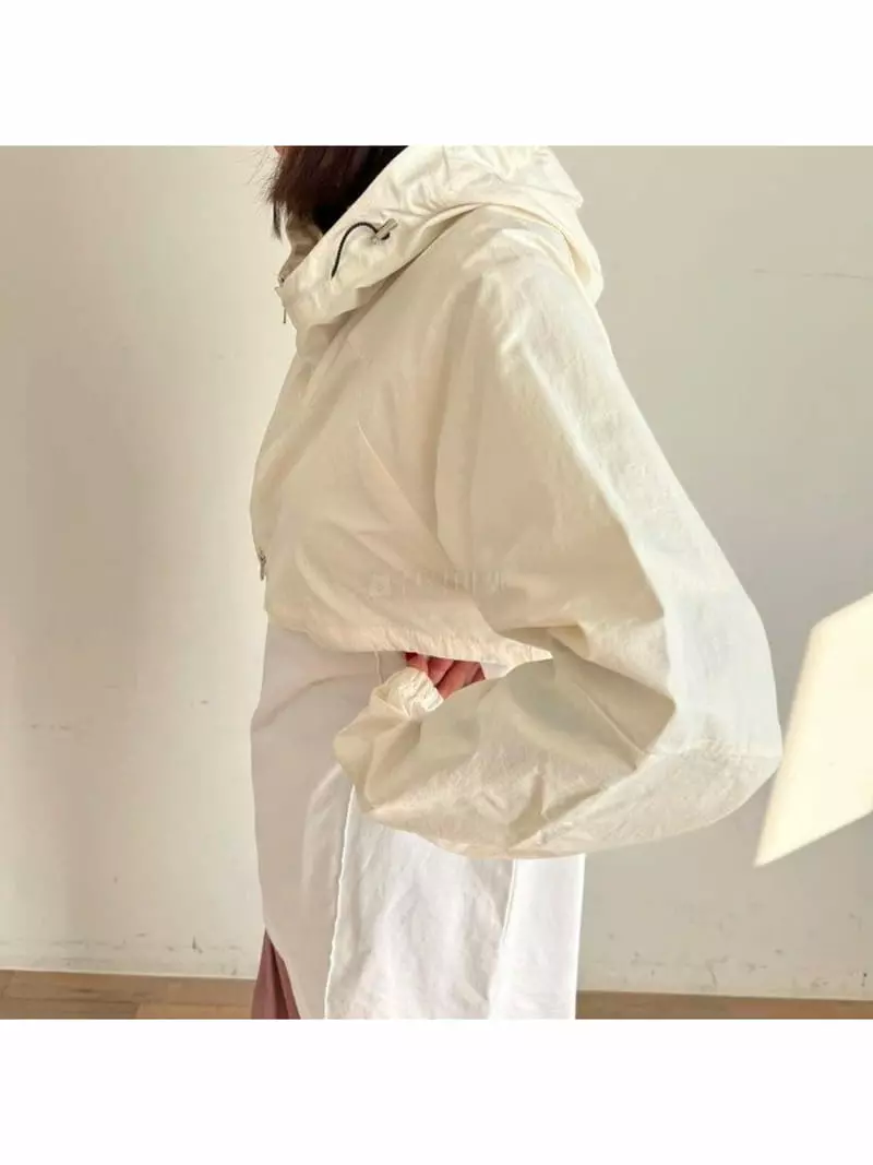 Unbalance - Korean Women Fashion - #momslook - Crop Anorak - 4