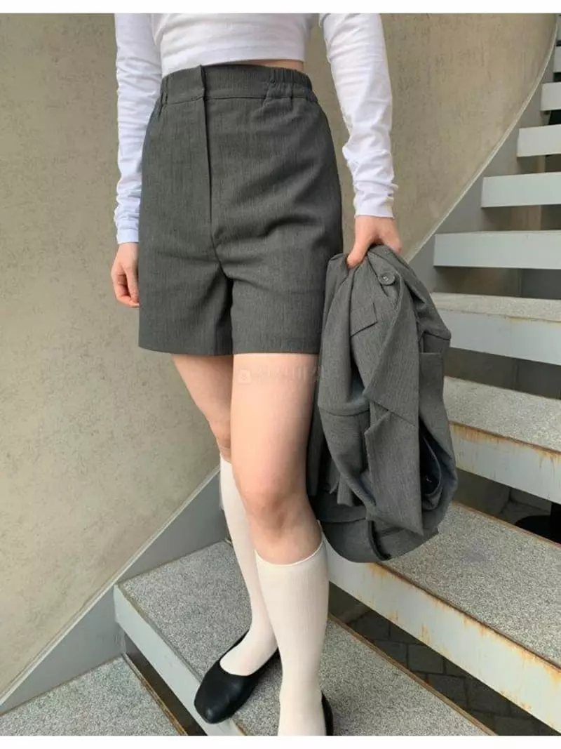 Unbalance - Korean Women Fashion - #momslook - Line Shorts - 4