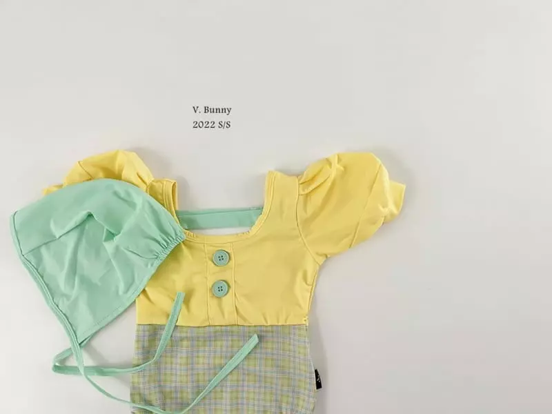 V Bunny - Korean Children Fashion - #childrensboutique - Puff Swimwear with Hat - 5