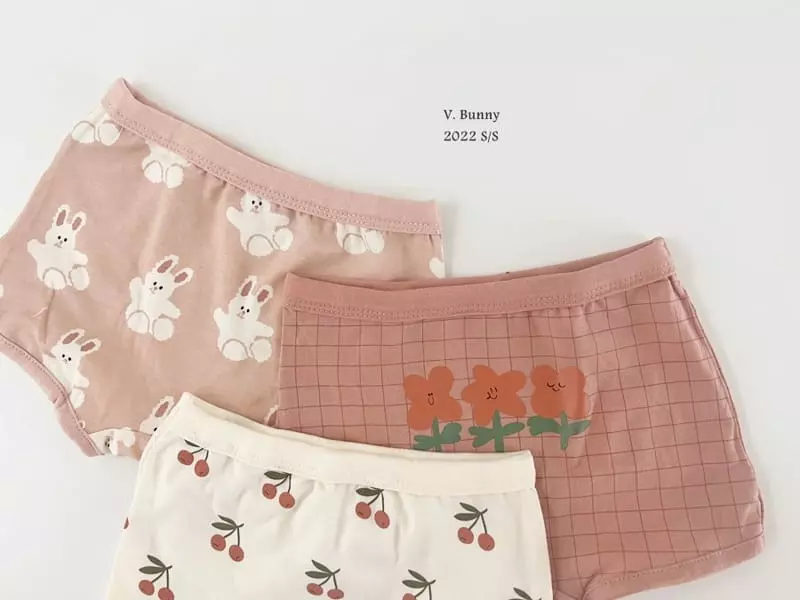 V Bunny - Korean Children Fashion - #designkidswear - Cherry Underwear Set - 6