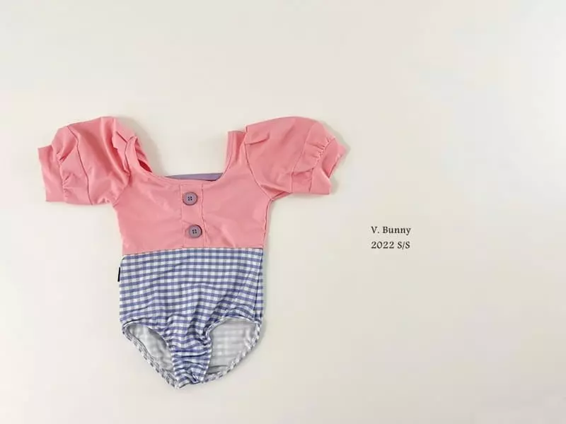 V Bunny - Korean Children Fashion - #todddlerfashion - Puff Swimwear with Hat