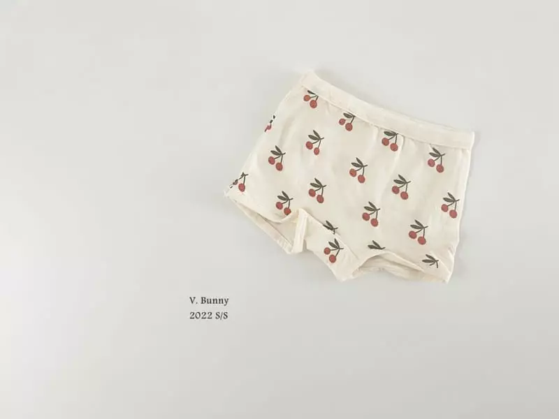 V Bunny - Korean Children Fashion - #todddlerfashion - Cherry Underwear Set
