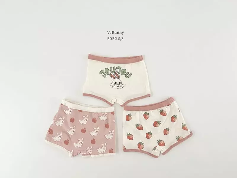 V Bunny - Korean Children Fashion - #toddlerclothing - Jue Jue Underwear Set - 3
