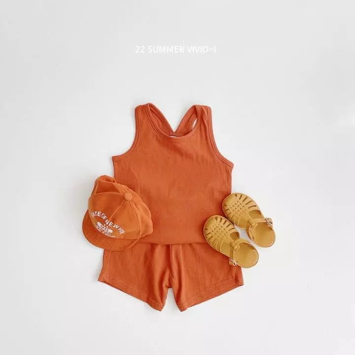 Vivid I - Korean Children Fashion - #kidzfashiontrend - Vivid Sleeveless Top Bottom Set - 4