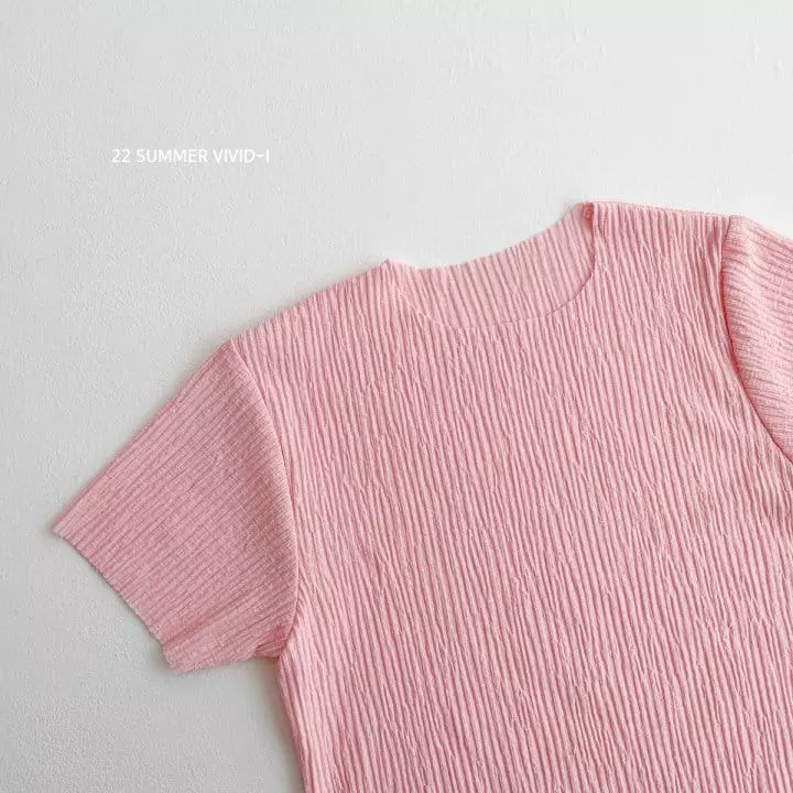 Vivid I - Korean Children Fashion - #Kfashion4kids - Vivid Pleats Top Bottom Set - 2