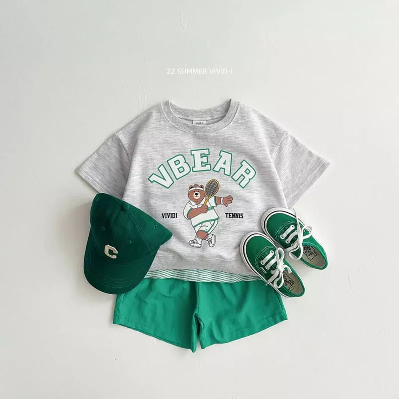Vivid I - Korean Children Fashion - #childofig - Tennis Bear Top Bottom Set - 5