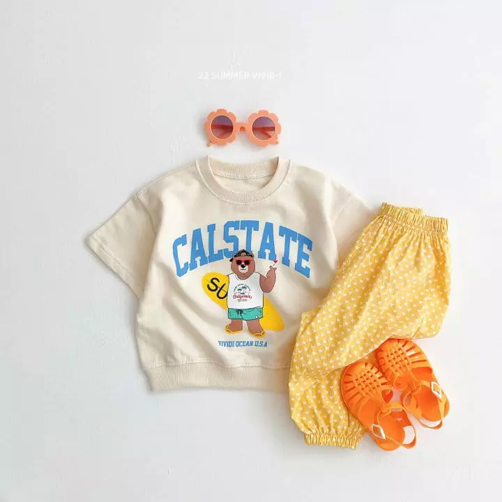 Vivid I - Korean Children Fashion - #childofig - Surfing Bear Top Bottom Set - 3