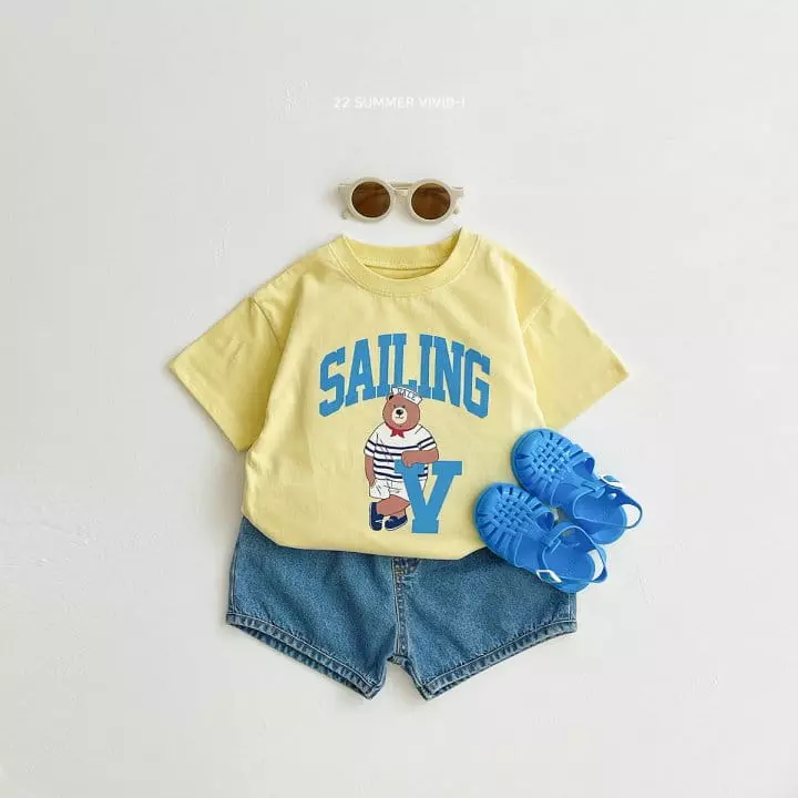 Vivid I - Korean Children Fashion - #childofig - Marine Bear Top Bottom Set - 2