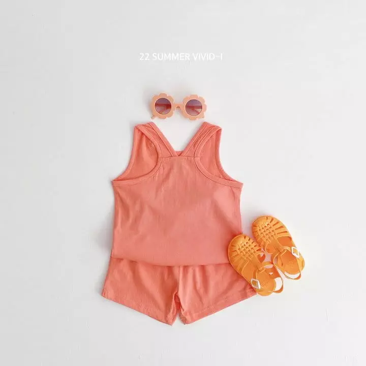 Vivid I - Korean Children Fashion - #childofig - Vivid Sleeveless Top Bottom Set - 9