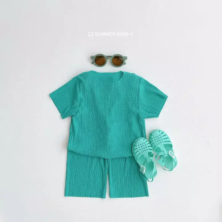 Vivid I - Korean Children Fashion - #childofig - Vivid Pleats Top Bottom Set - 7