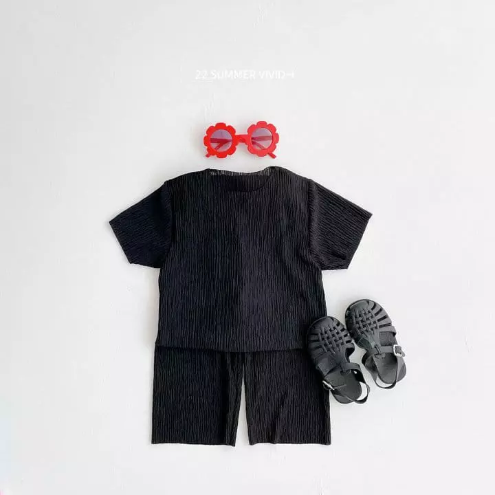Vivid I - Korean Children Fashion - #childofig - Vivid Pleats Top Bottom Set - 8