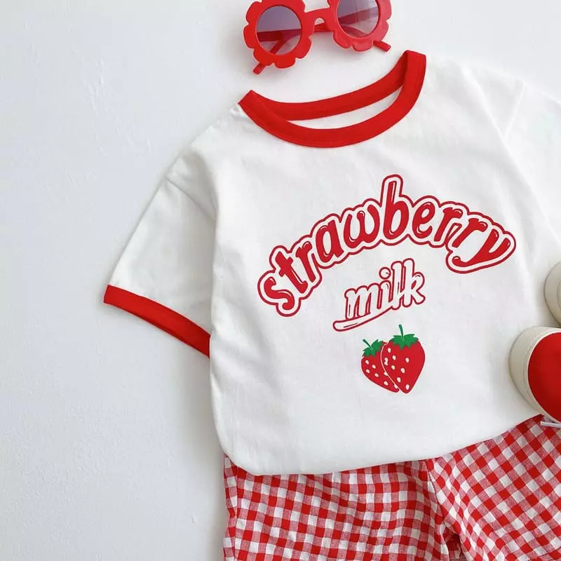 Vivid I - Korean Children Fashion - #childofig - Fruit Check Top Bottom Set - 7