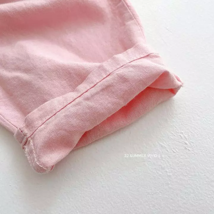 Vivid I - Korean Children Fashion - #childofig - Linen Button Pants - 11