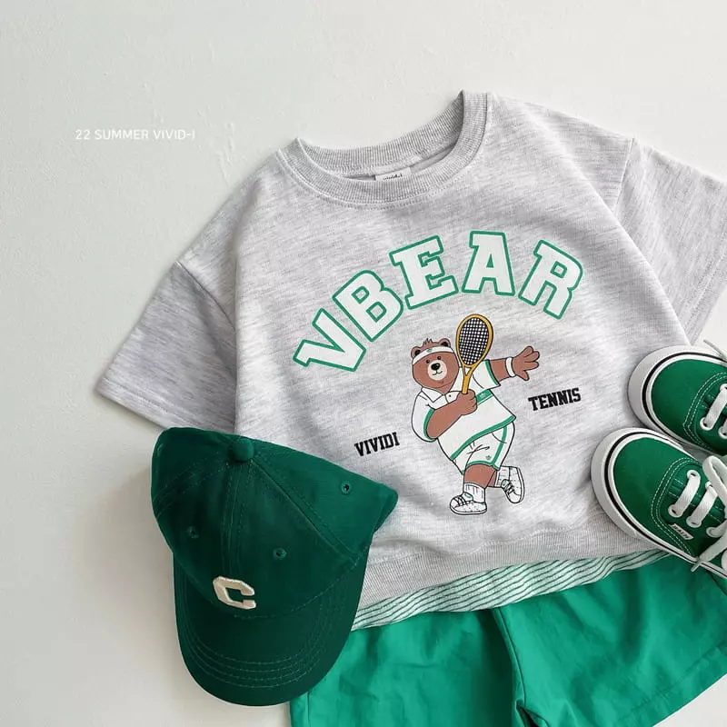 Vivid I - Korean Children Fashion - #childrensboutique - Tennis Bear Top Bottom Set - 6