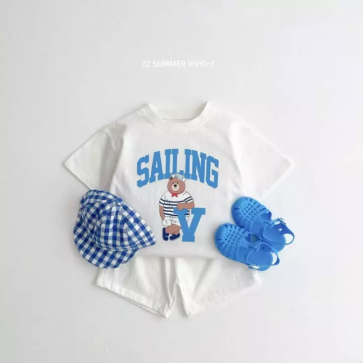 Vivid I - Korean Children Fashion - #childrensboutique - Marine Bear Top Bottom Set - 3