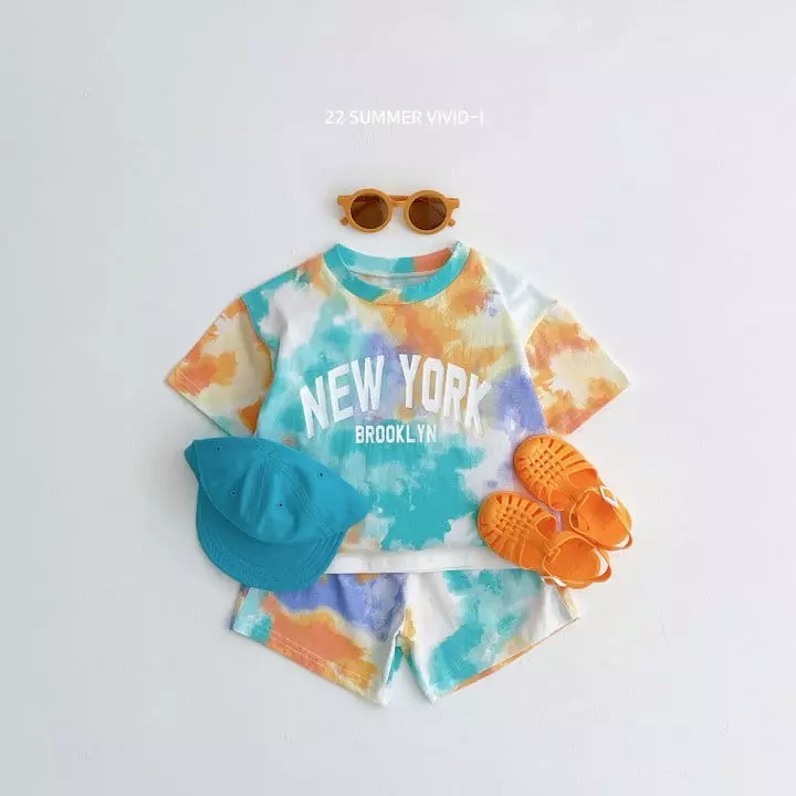 Vivid I - Korean Children Fashion - #discoveringself - Newyork Water Top Bottom Set - 5