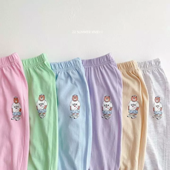 Vivid I - Korean Children Fashion - #discoveringself - Small Bear Jogger Pants - 2