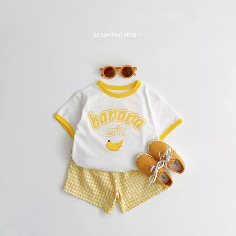 Vivid I - Korean Children Fashion - #fashionkids - Fruit Check Top Bottom Set - 11