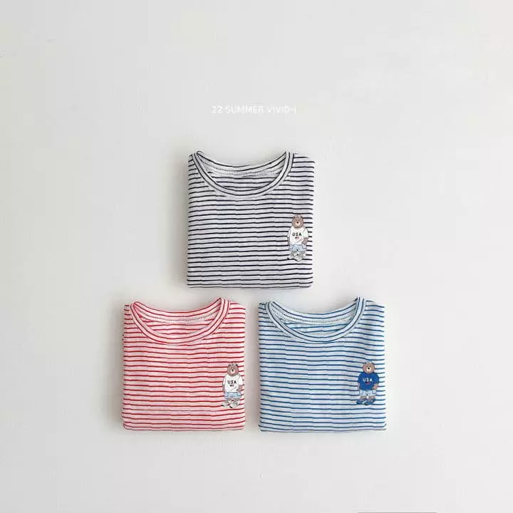 Vivid I - Korean Children Fashion - #fashionkids - Saint Bear Short Sleeves Tee