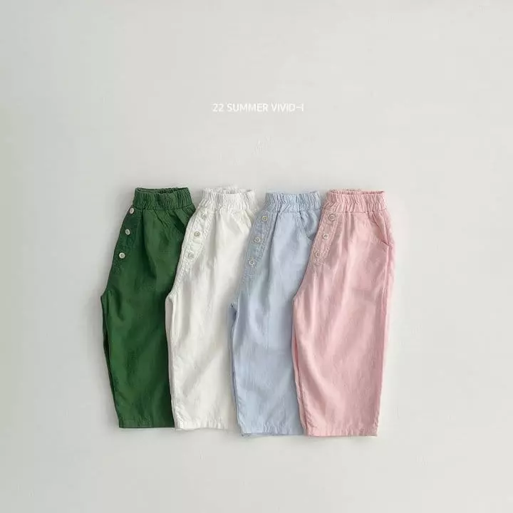 Vivid I - Korean Children Fashion - #fashionkids - Linen Button Pants
