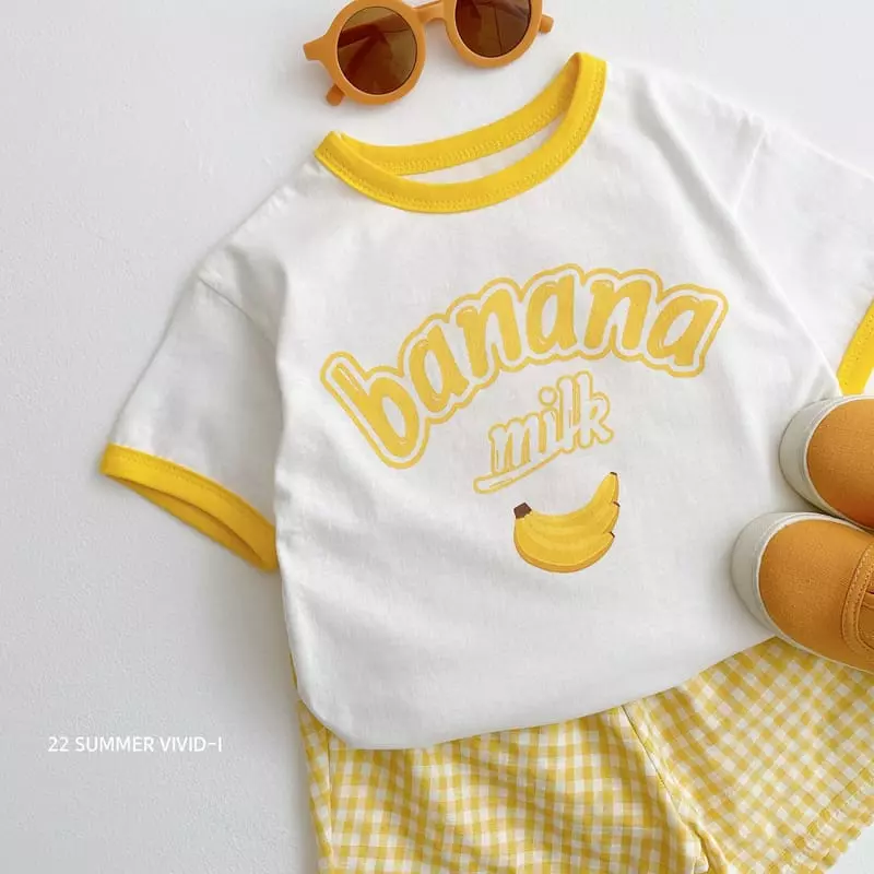 Vivid I - Korean Children Fashion - #kidsshorts - Fruit Check Top Bottom Set - 12