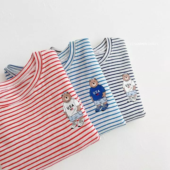Vivid I - Korean Children Fashion - #kidsshorts - Saint Bear Short Sleeves Tee - 2